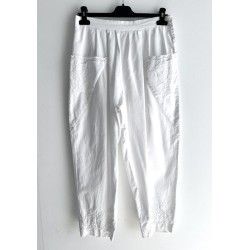 Pantalon blanc brodé - Taille 38/40